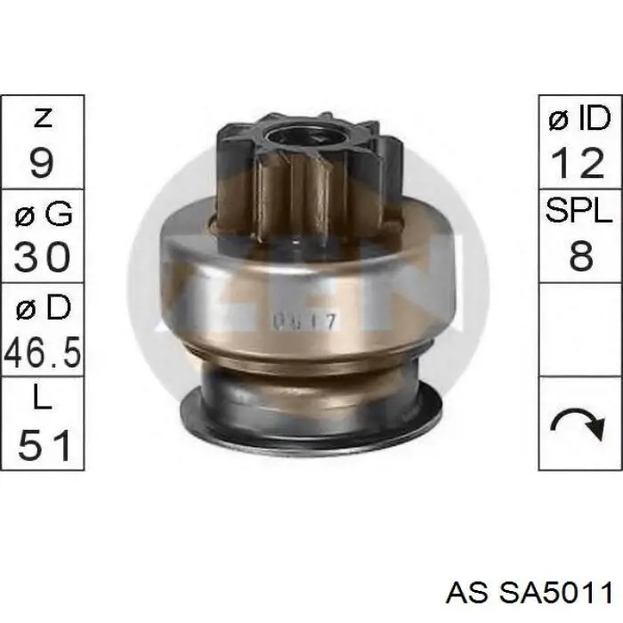 Якорь (ротор) стартера AS/Auto Storm SA5011 цена, от 20.40 USD
