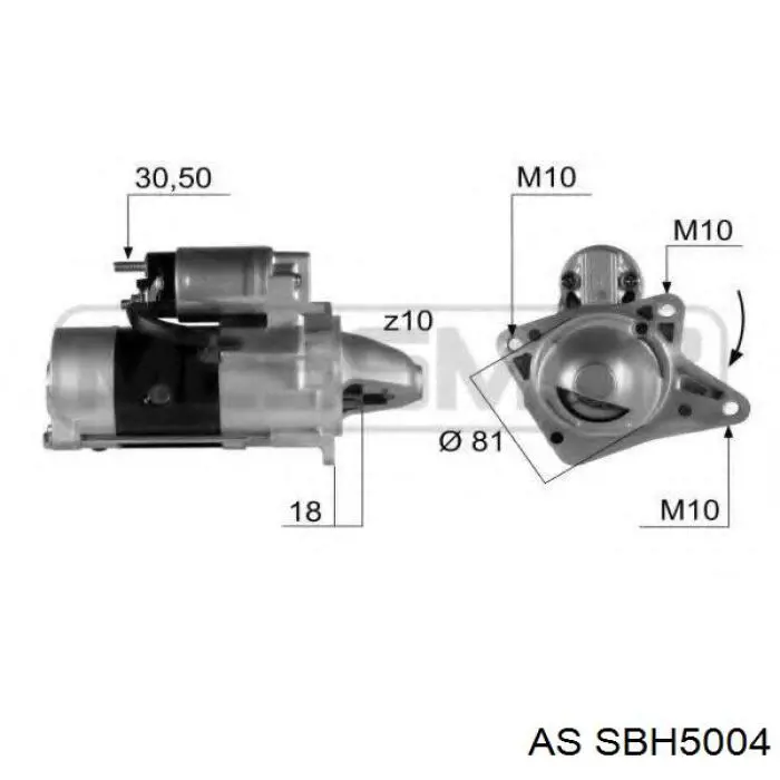 SBH5004 AS/Auto Storm Щеточный узел на стартер