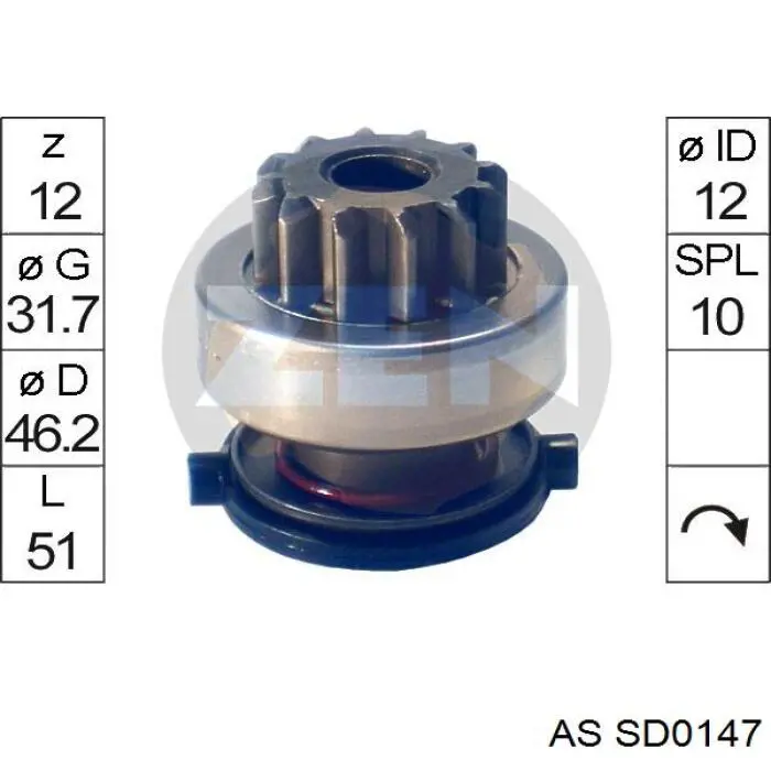 Бендикс стартера SD0147 AS/Auto Storm