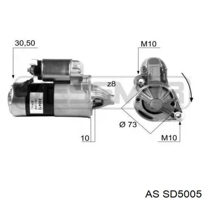 SD5005 AS/Auto Storm Привод стартера
