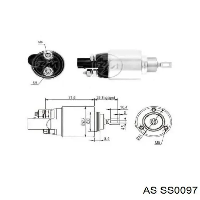 SS0097 AS/Auto Storm Тяговое реле стартера