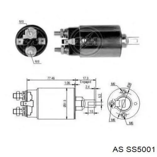 SS5001 AS/Auto Storm Тяговое реле стартера