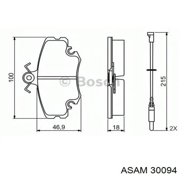 Передние тормозные колодки 30094 Asam