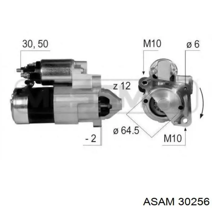 Купить 30256 Asam Бендикс стартера