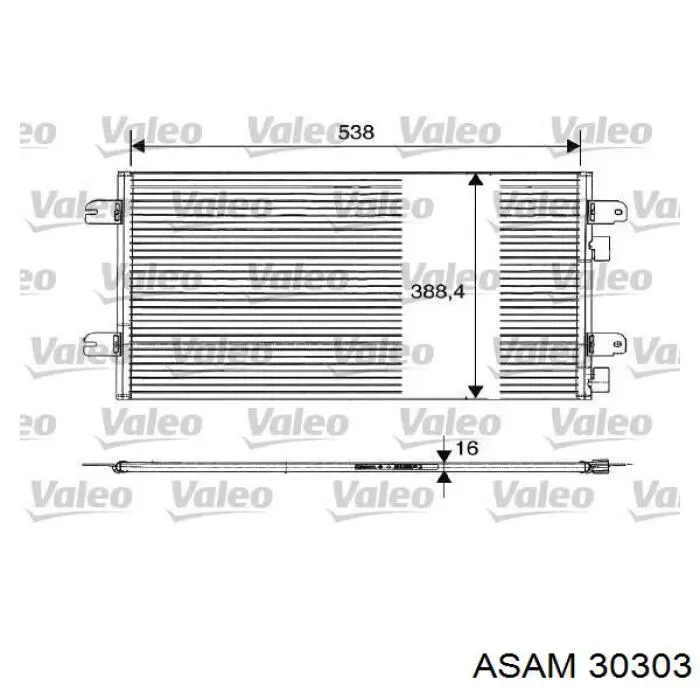 Радиатор кондиционера 30303 Asam