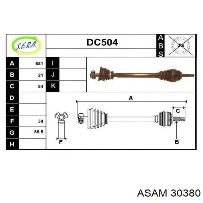 Купить 30380 Asam Привод в сборе левый