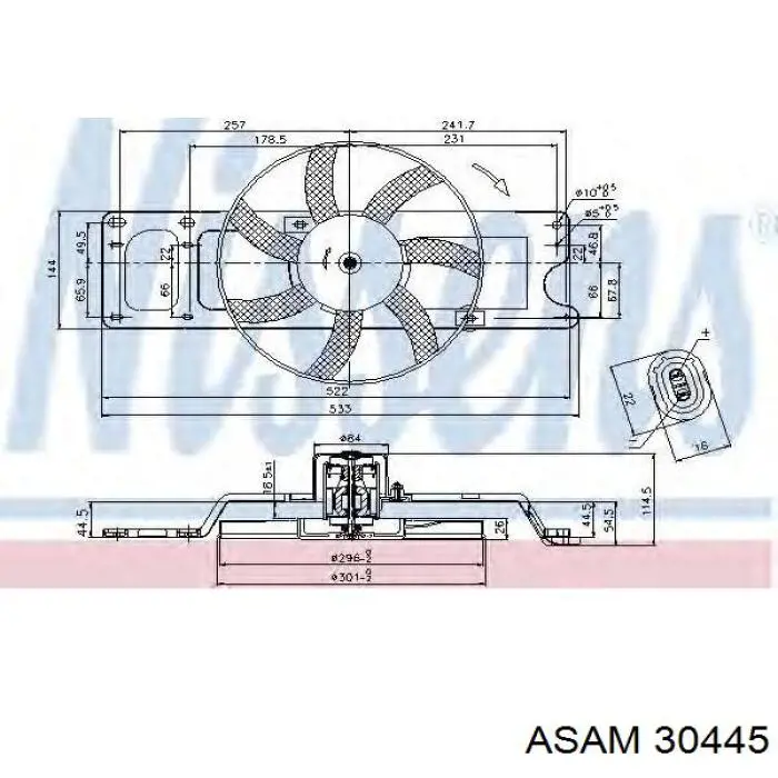 Электровентилятор охлаждения в сборе Asam 30445 цена, от 71.70 USD