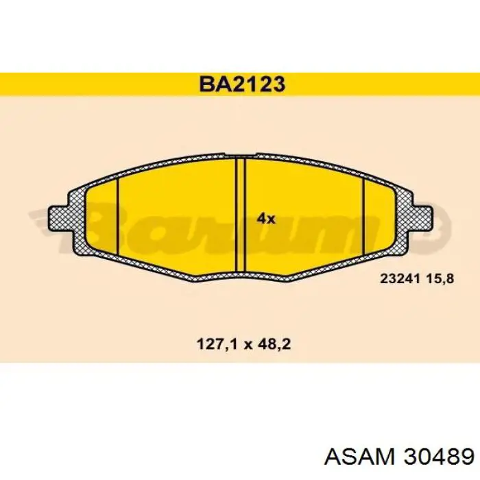Колодки гальмівні передні, дискові 30489 Asam