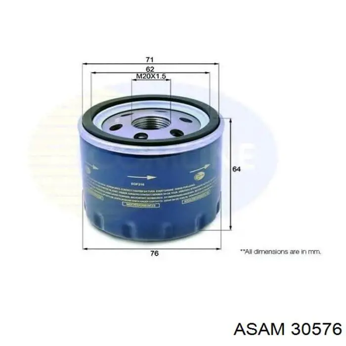 Фильтр очистки масла центробежный Asam 30576 цена, от 3.73 USD