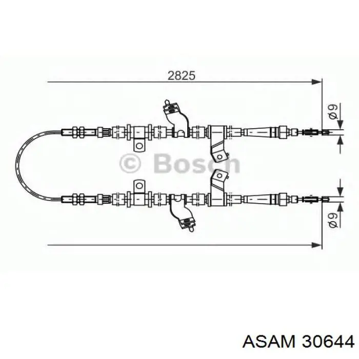 Задний трос ручника 30644 Asam