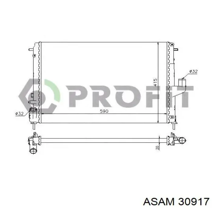 Радиатор охлаждения двигателя Asam 30917 цена, от 54.25 USD