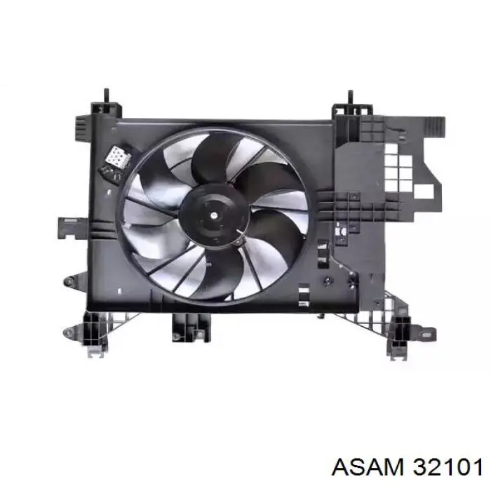 32101 Asam диффузор радиатора охлаждения, в сборе с мотором и крыльчаткой