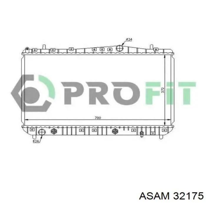 Радиатор охлаждения двигателя Asam 32175 цена, от 55.18 USD