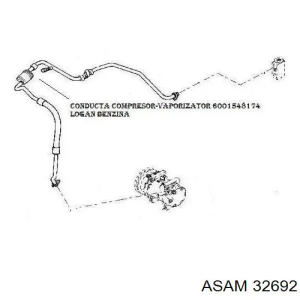 Шланг кондиционера, от испарителя к компрессору Asam 32692 цена, от 42.76 USD