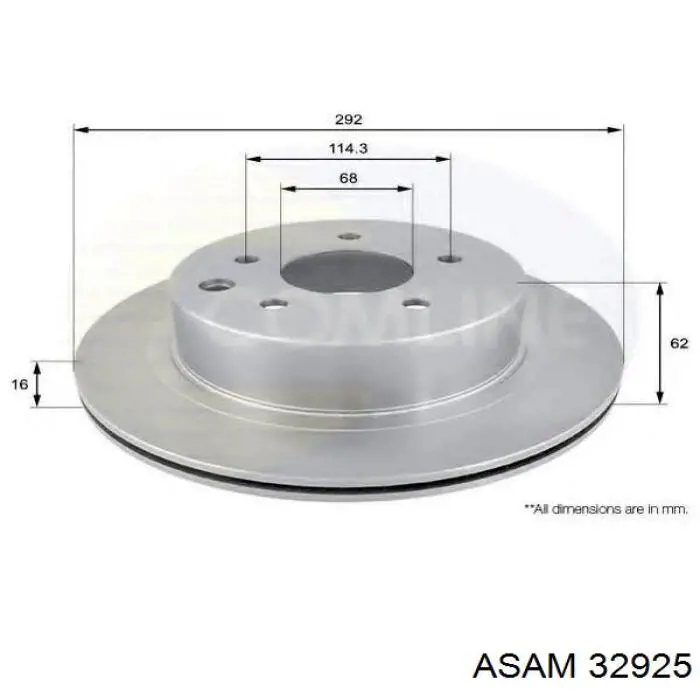 Диск гальмівний задній 32925 Asam