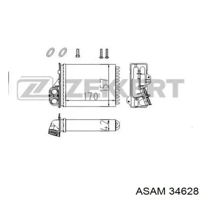 Радиатор печки 34628 Asam