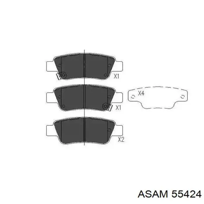 Купить 55424 Asam Колодки тормозные задние, дисковые