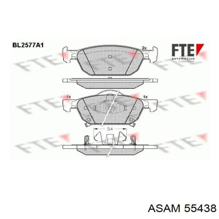 Купить 55438 Asam Колодки тормозные