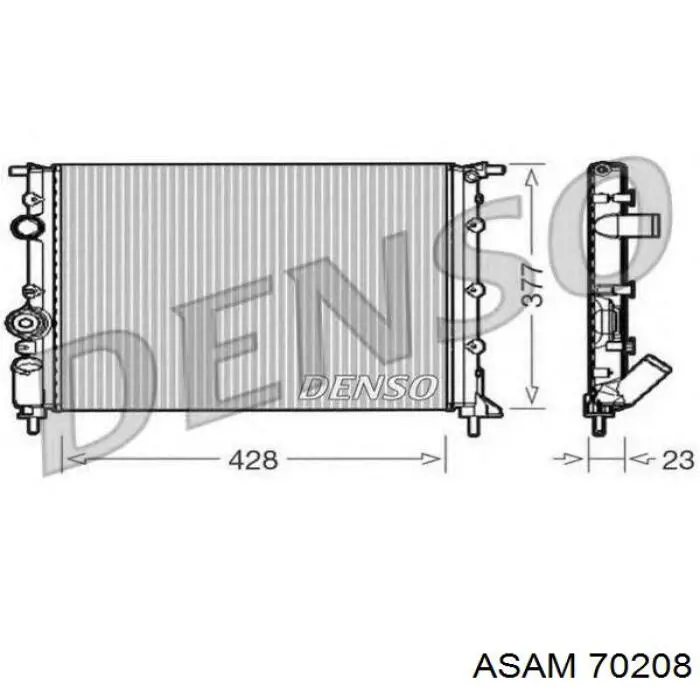 Радиатор охлаждения двигателя Asam 70208 цена, от 37.49 USD