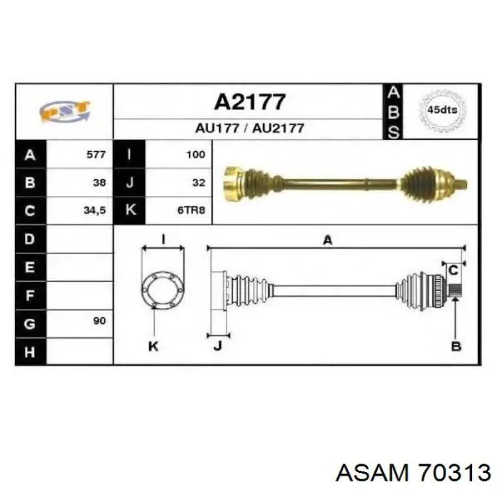 Filtro de aire 70313 Asam