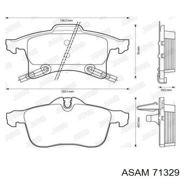 Колодки Asam 71329 цена, от 19.05 USD
