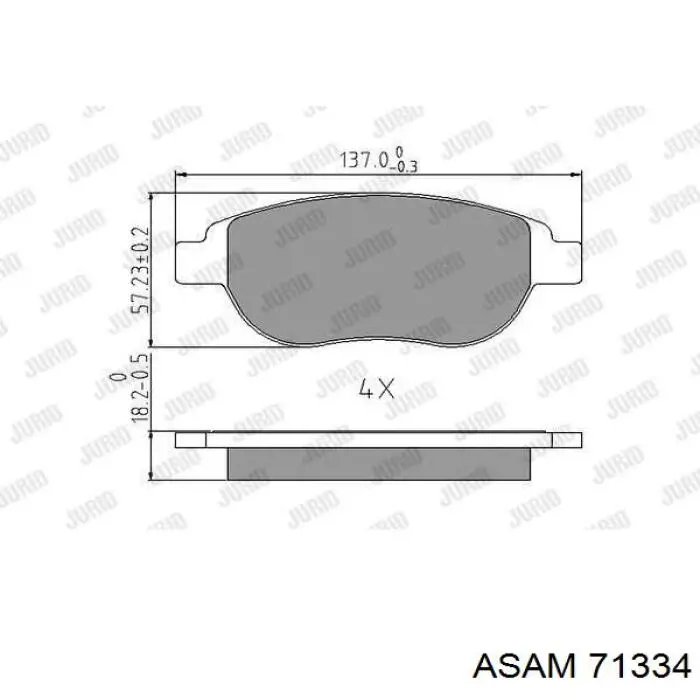 Купить 71334 Asam Колодки тормозные