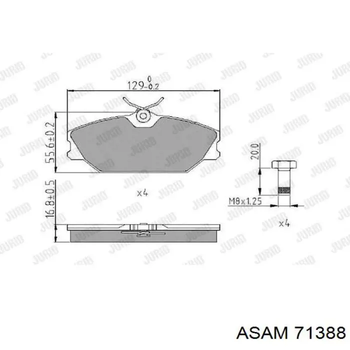 Колодки Asam 71388 цена, от 16.05 USD
