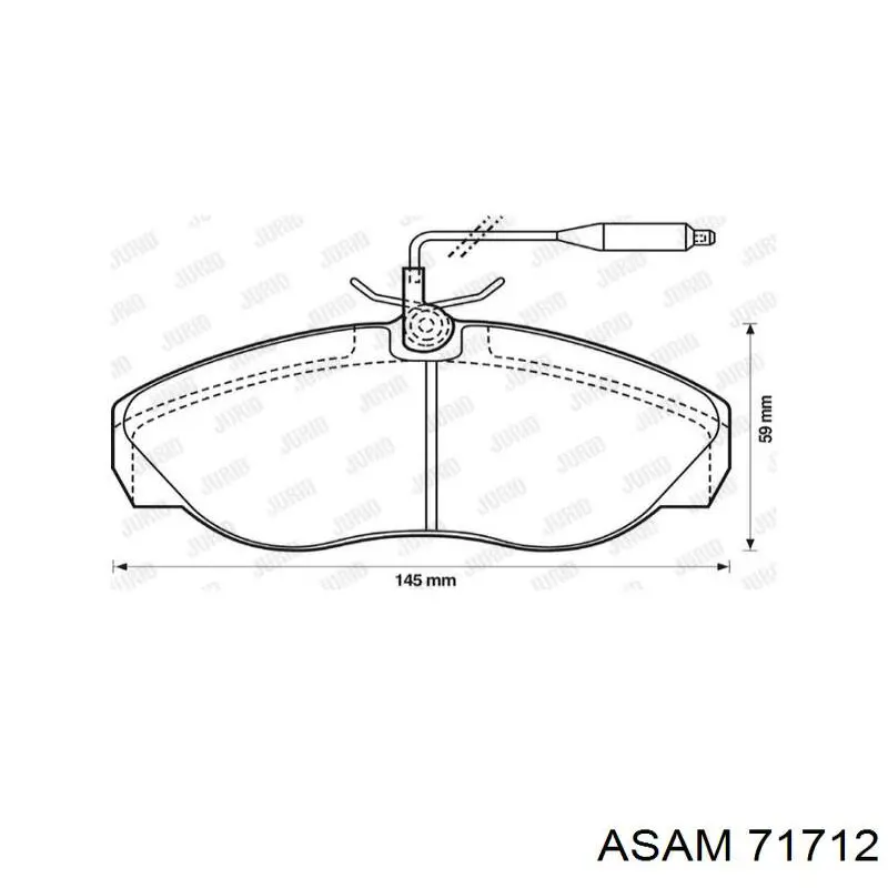 Передние тормозные колодки 71712 Asam