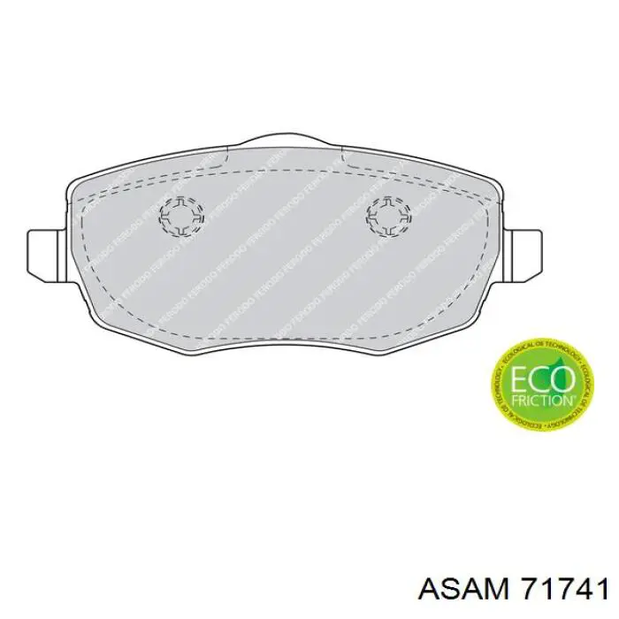 Колодки гальмові задні, дискові 71741 Asam
