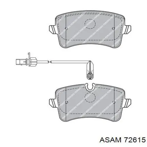 Задние тормозные колодки 72615 Asam