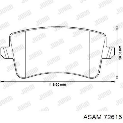 Задние дисковые колодки Asam 72615