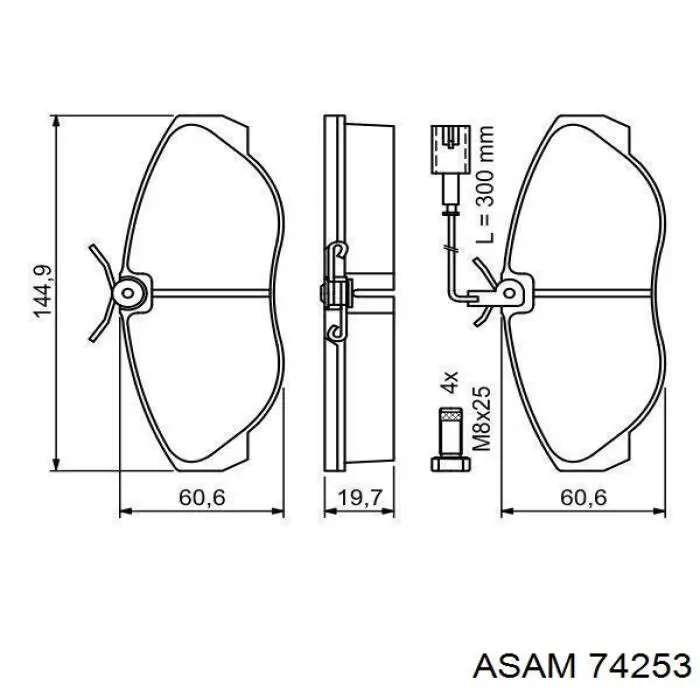 Колодки Asam 74253 цена, от 19.73 USD