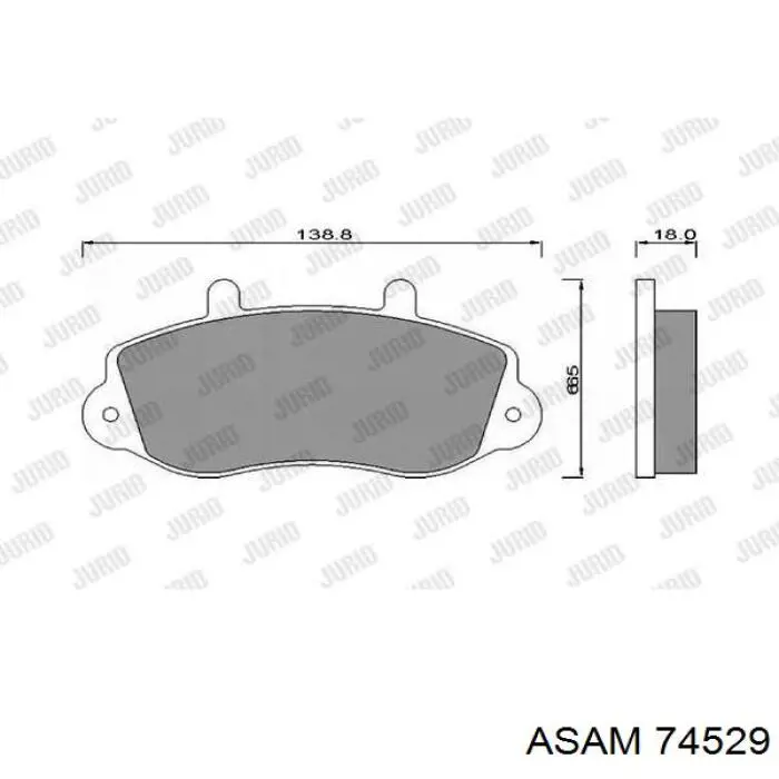 Колодки гальмівні передні, дискові 74529 Asam