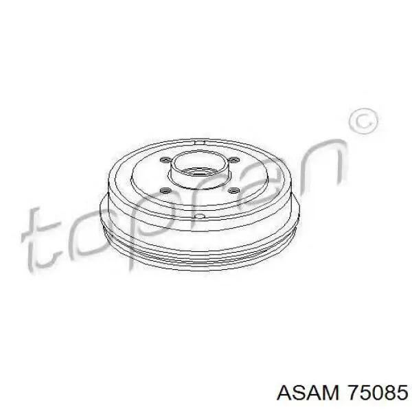 Freno de tambor trasero 75085 Asam