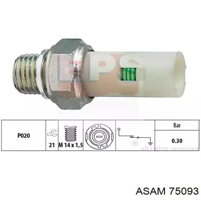 Датчик давления масла 75093 Asam