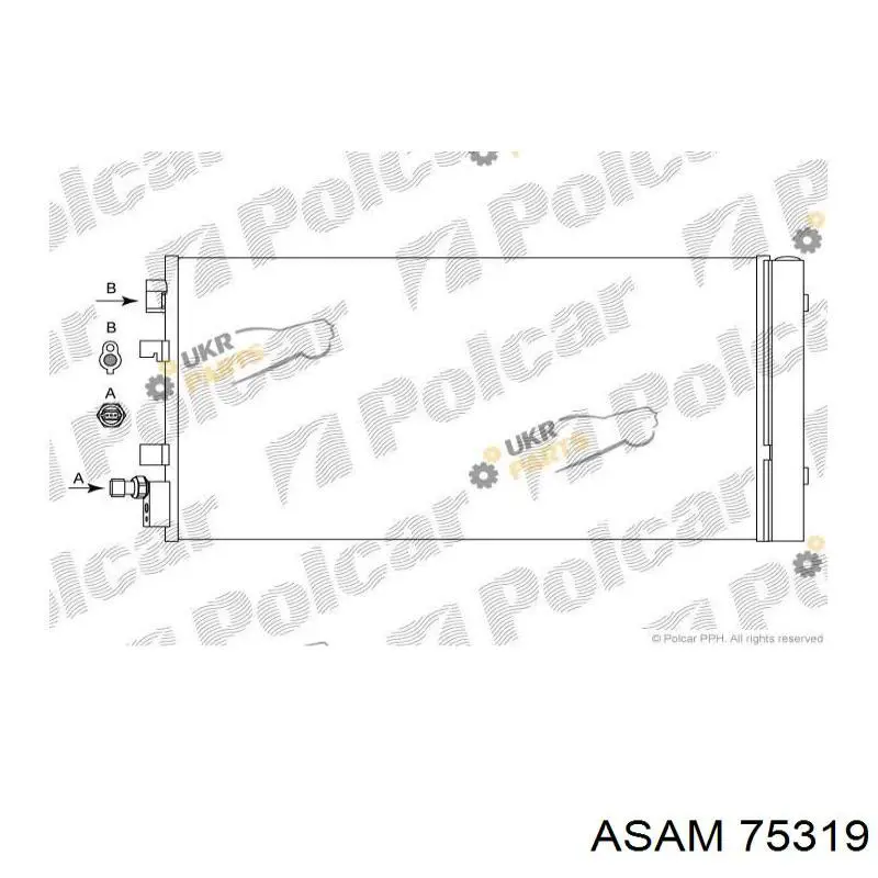 Радиатор кондиционера ASAM 75319