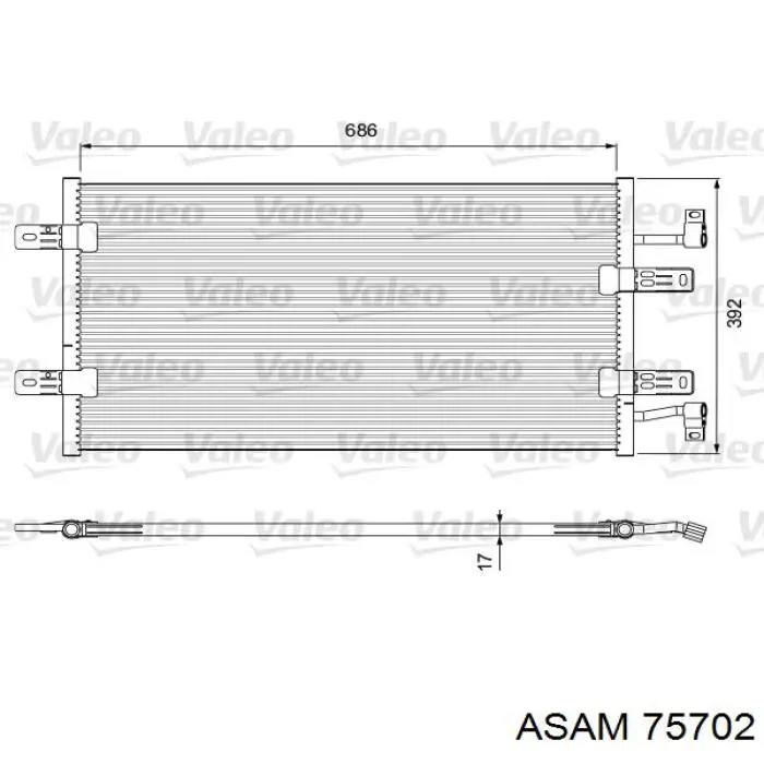 Радиатор кондиционера 75702 Asam