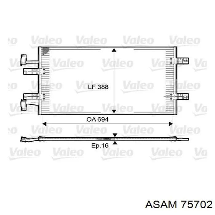 Конденсатор кондиционера Asam 75702 цена, от 87.04 USD