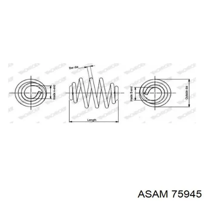 75945 Asam Пружина подвески задняя
