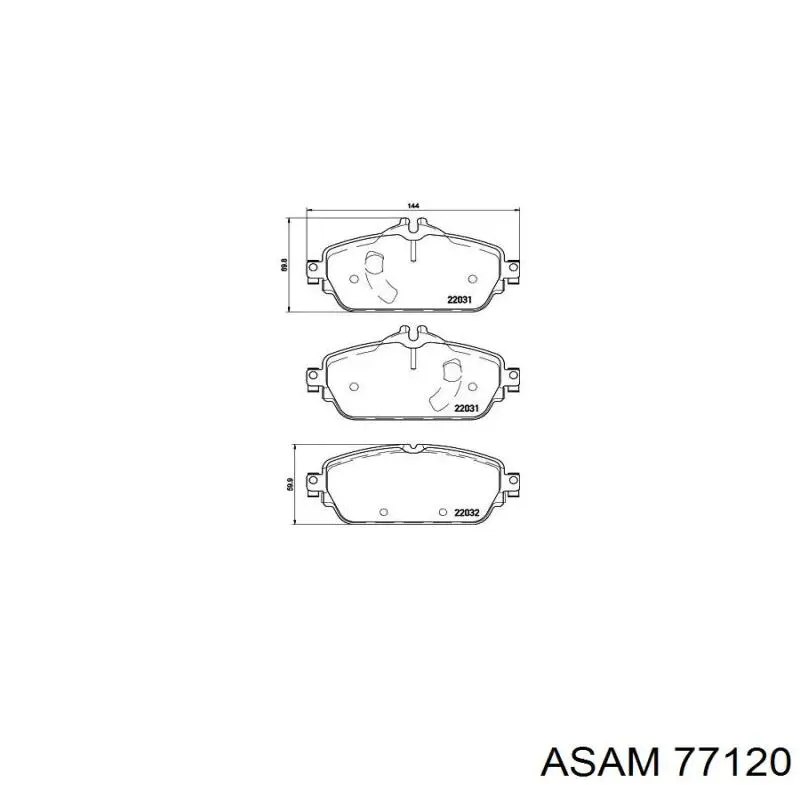 Купить 77120 Asam Колодки тормозные