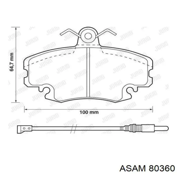 Передние тормозные колодки 80360 Asam