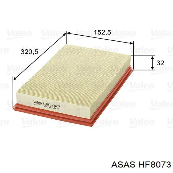 HF8073 Asas Воздушный фильтр двигателя
