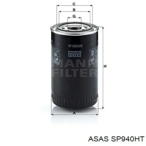 SP940HT Asas масляный фильтр