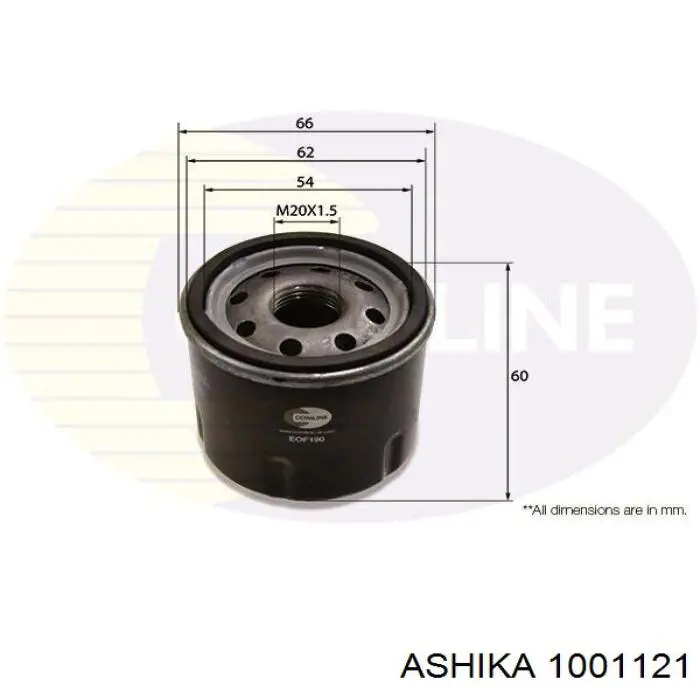 Фильтр очистки масла центробежный Ashika 1001121 цена, от 3.46 USD
