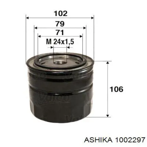 10-02-297 Ashika масляный фильтр