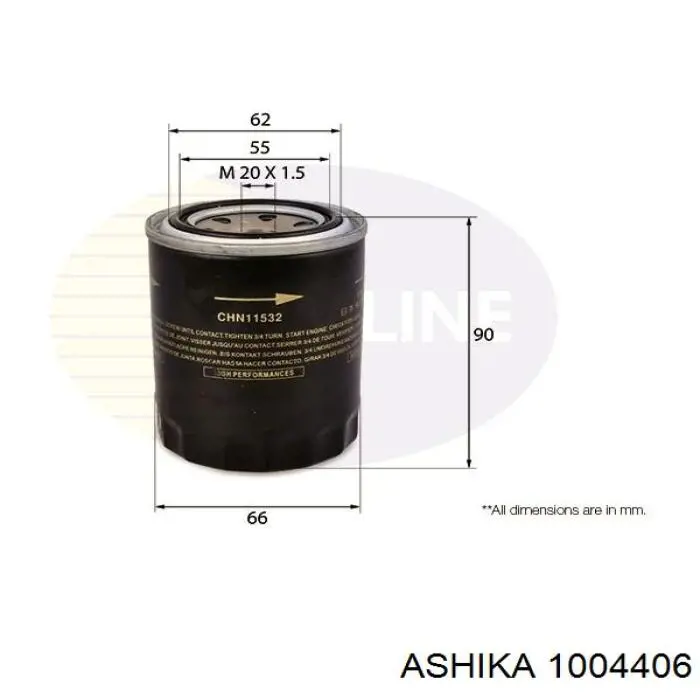 Фильтр масла Ashika 1004406