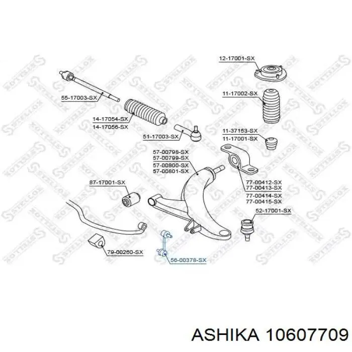Купить 10607709 Ashika Амортизационная стойка