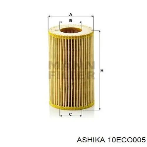 10ECO005 Ashika Масляный фильтр двигателя
