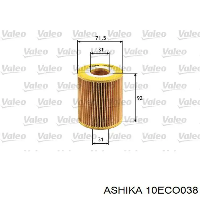 Масляный фильтр 10ECO038 Ashika