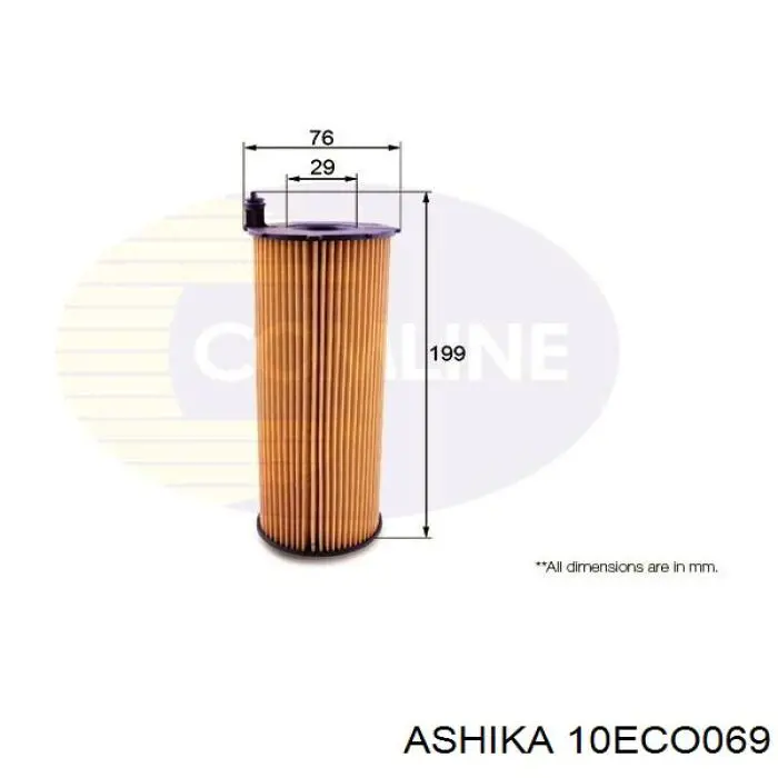 10-ECO069 Ashika масляный фильтр